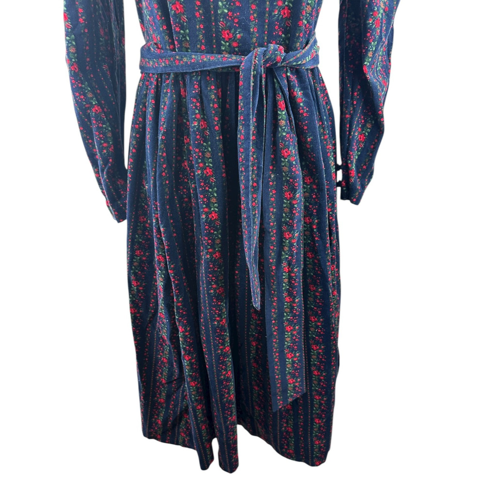 Vintage Laura Ashley Corduroy Square Neck Puff Sleeve Dress Cottagecore Prairie - Picture 6 of 16